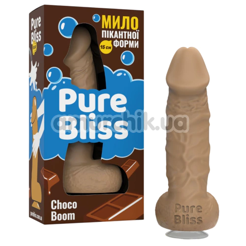 Мило у вигляді пеніса з присоскою Pure Bliss Small Choco Boom - шоколад, коричневе
