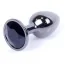 Анальна пробка із чорним кристалом Exclusivity Jewellery Dark Silver Plug, срібна - Фото №1