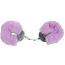 Наручники з фіолетовим хутром DS Fetish Plush Handcuffs, срібні - Фото №2