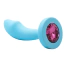 Набор анальных пробок с розовым кристаллом Diamond Anal Trainer Kit, голубой - Фото №2