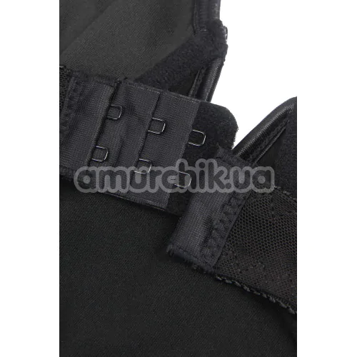 Костюм покоївки Star Night Maid Faux Leather Set, чорно-білий: боді + спідниця + підв'язки + обідок