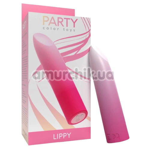 Клиторальный вибратор Party Color Toys Lippy, розово-белый