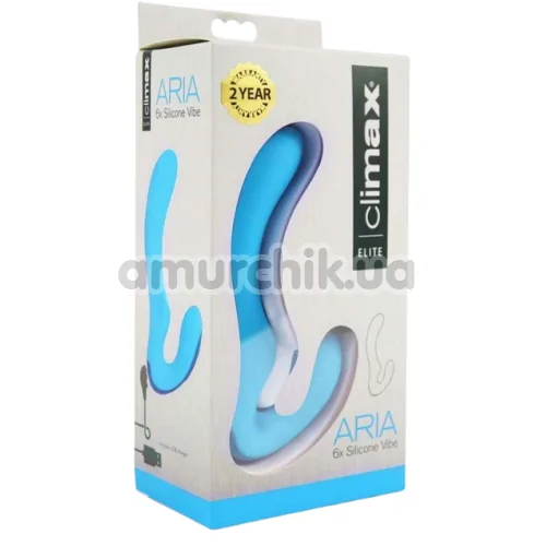 Вибратор клиторальный и точки G Climax Elite Ariel 6x Silicone Vibe, голубой