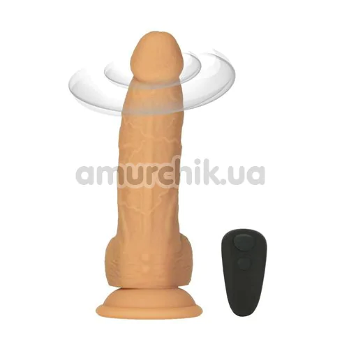 Вибратор с ротацией Addiction Naked Rotating & Vibrating Dong 8, светло-коричневый