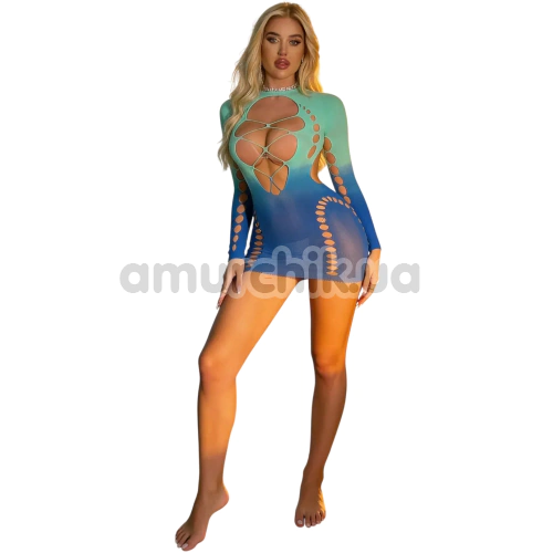 Платье Star Night Sexy Invitation Mini Dress, бирюзово-синее
