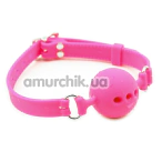 Кляп DS Fetish Mouth Silicone Ball Gag M, рожевий - Фото №1