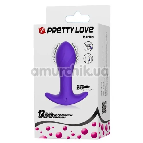 Анальна пробка з вібрацією Pretty Love Morton, фіолетова