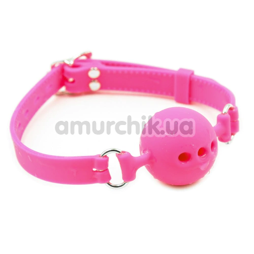 Кляп DS Fetish Mouth Silicone Ball Gag M, рожевий - Фото №1