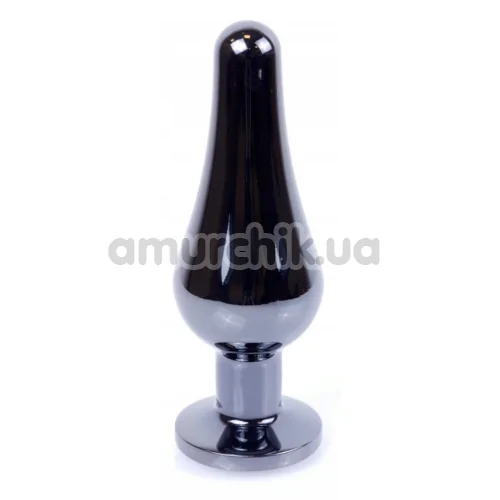 Анальная пробка с красным кристаллом Boss Series Exclusivity Jewellery Dark Silver Plug, серебряная