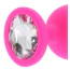 Анальна пробка з прозорим кристалом Anal Play Diamond Booty Jewel Large, рожева - Фото №4