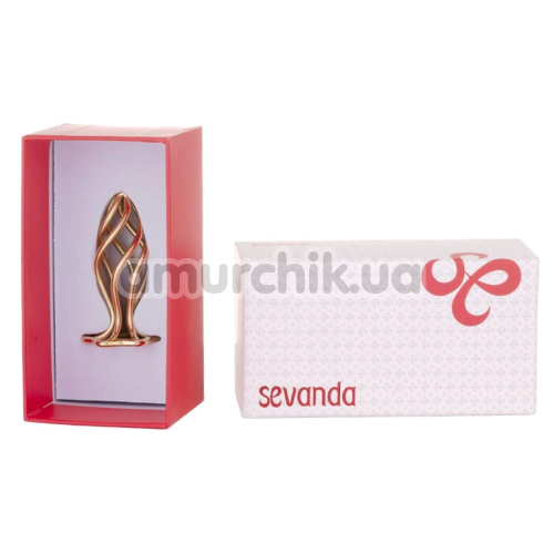 Анальна пробка Lockink Sevanda Hollow Spiral Anal Plug М, золота