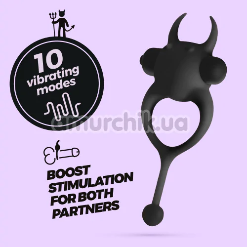 Виброкольцо для члена Crushious Daemon, черное