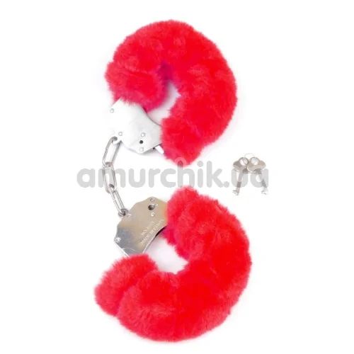 Наручники Boss Series Fetish Furry Cuffs, червоні - Фото №1