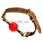 Кляп DS Fetish Leather Ball Gag, коричневый - Фото №1