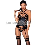 Комплект Passion Free Your Senses Hima Corset, черный: корсет + трусики-стринги - Фото №1