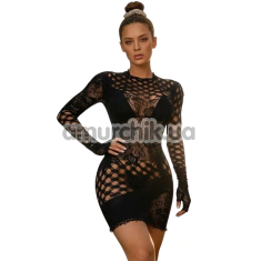 Платье Star Night Big Close Net Mini Dress, черное - Фото №1