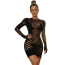 Платье Star Night Big Close Net Mini Dress, черное - Фото №1