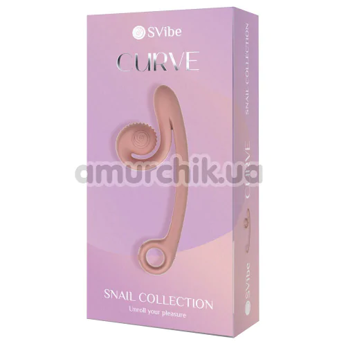 Вибратор для клитора и точки G Snail Vibe Curve, персиковый