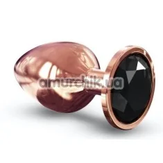 Анальная пробка с черным кристаллом Dorcel Diamond L, золотая - Фото №1