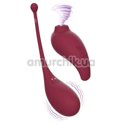 Набор Adrien Lastic Inspiration: Clitoral Suction Stimulator + Vibrating Egg, бордовый