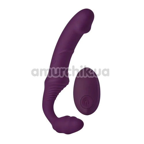 Безремневой страпон с вибрацией Bold Storm Remote Controlled Strapless Vibrator, фиолетовый - Фото №1