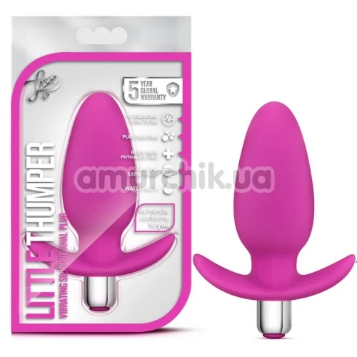 Анальная пробка с вибрацией Little Thumper Vibrating Silicone Anal Plug, розовая