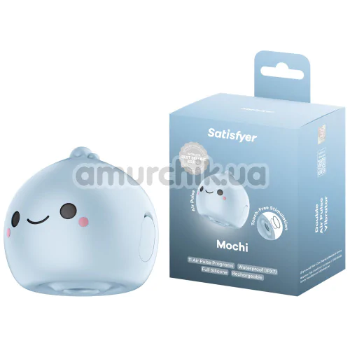 Симулятор орального секса для женщин с вибрацией Satisfyer Mochi, голубой
