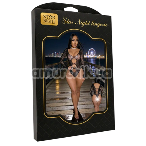 Боді Star Night Open Leo Bodysuit, чорне