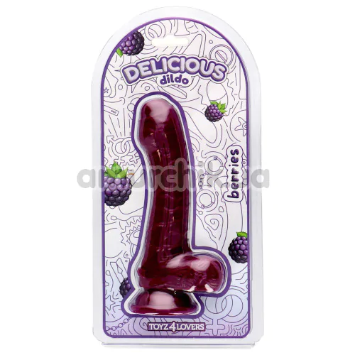 Фаллоимитатор с ароматом ежевики Delicious Dildo Berries 18.5 см, фиолетовый