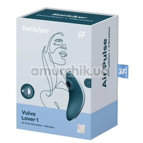 Симулятор орального сексу для жінок з вібрацією Satisfyer Vulva Lover 1, синій
