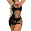 Сукня Star Night Hollow Out Single Shoulder Rhinestone Fishnet Dress, чорна - Фото №2