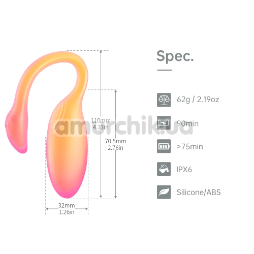 Вибратор Magic Motion Magic Flamingo Max, оранжево-розовый