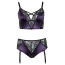Комплект Cottelli Curves Set, черно-фиолетовый: бюстгальтер + трусики с подвязками для чулок - Фото №4