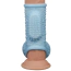 Насадка на пенис с вибрацией Knights Ring Vibrating Drip With Scrotum Sleeve, голубая - Фото №4