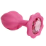 Анальна пробка з рожевим кристалом і чорним хвостиком Alume Silicone Plug With Tail S, рожева - Фото №11