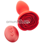Анальная пробка с вибрацией Rose Anal Plug, бордовая - Фото №1