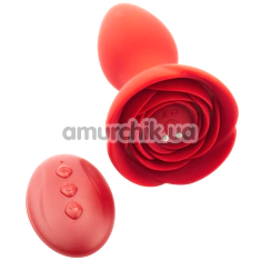 Анальна пробка з вібрацією Rose Anal Plug, бордова - Фото №1