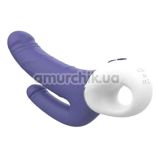 Двойной вибратор Vibes Of Love Double Pleasure, синий