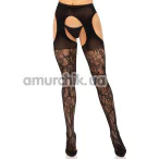 Колготки Leg Avenue Eyelet Lace Suspender Hose, черные - Фото №1
