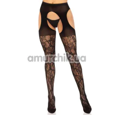 Колготки Leg Avenue Eyelet Lace Suspender Hose, черные - Фото №1