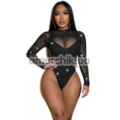 Боді Star Night Sparkle Party Rhinestone Bodysuit, чорне - Фото №1