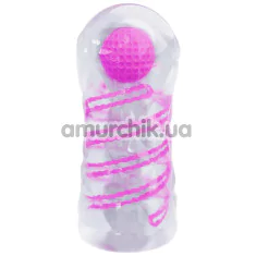 Мастурбатор Pretty Love Transparent Spiral Masturbator, розовый - Фото №1
