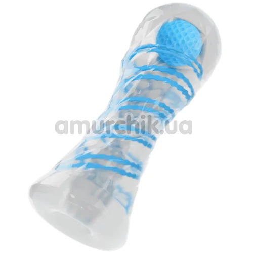 Мастурбатор Pretty Love Transparent Spiral Masturbator, голубой