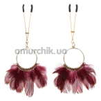 Зажимы для сосков с перышками Taboom Tweezers With Feathers, золотые - Фото №1