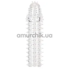 Насадка - удлинитель члена Super Stretch Silicone Sleeve, прозрачная - Фото №1