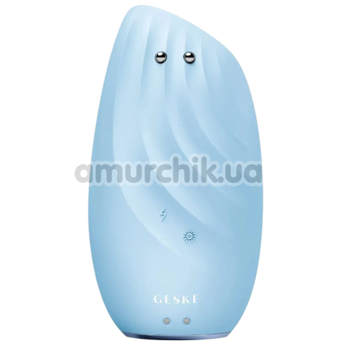 Щетка для лица Geske Sonic Thermo Facial Brush & Face-Lifter 8 in 1, голубая