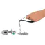 Набор из 3 анальных пробок с голубым кристаллом и поводком Butt Plug Set With A Leash, серебряный - Фото №5