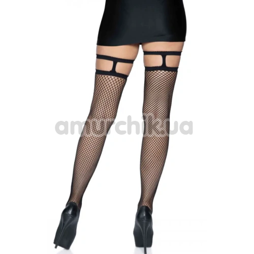 Панчохи Leg Avenue Thigh Highs With Garter Top, чорні