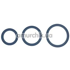 Набір ерекційних кілець Hombre Snug Fit Silicone Thin C-Rings, синій - Фото №1