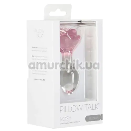 Анальная пробка Pillow Talk Rosy + вибропуля Power Bullet, прозрачная